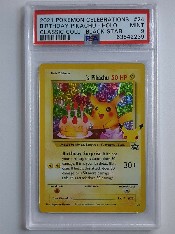 2021 Pokemon Birthday Pikachu #24 HOLO Celebrations 25th Anniversary - – Perfect Edges Cards